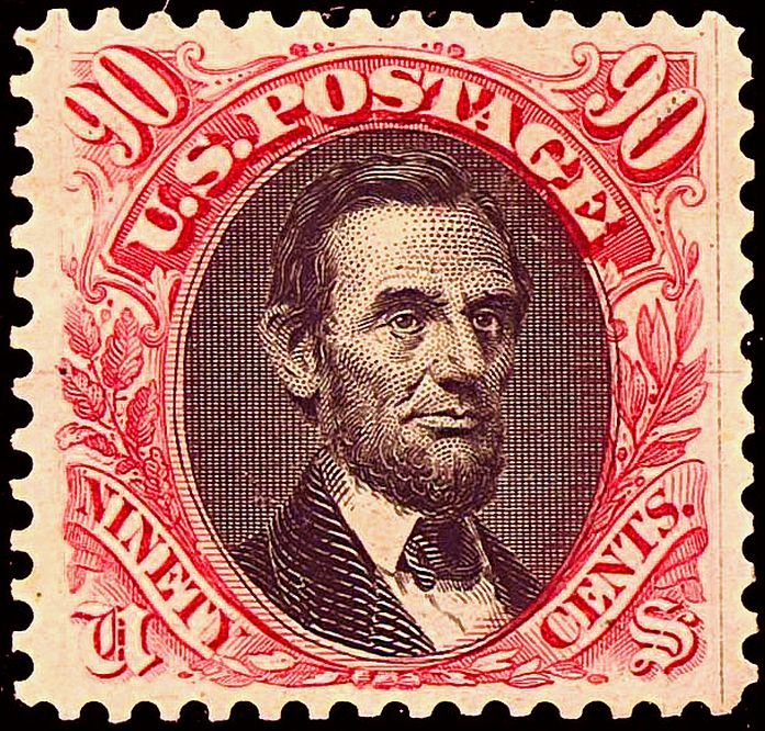 1869 U.S. 90-Cent Abraham Lincoln Pictorial Postage Stamp – Scott 122