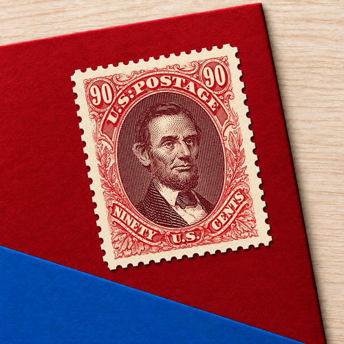 1869 U.S. 90-Cent Abraham Lincoln Pictorial Postage Stamp – Scott 122