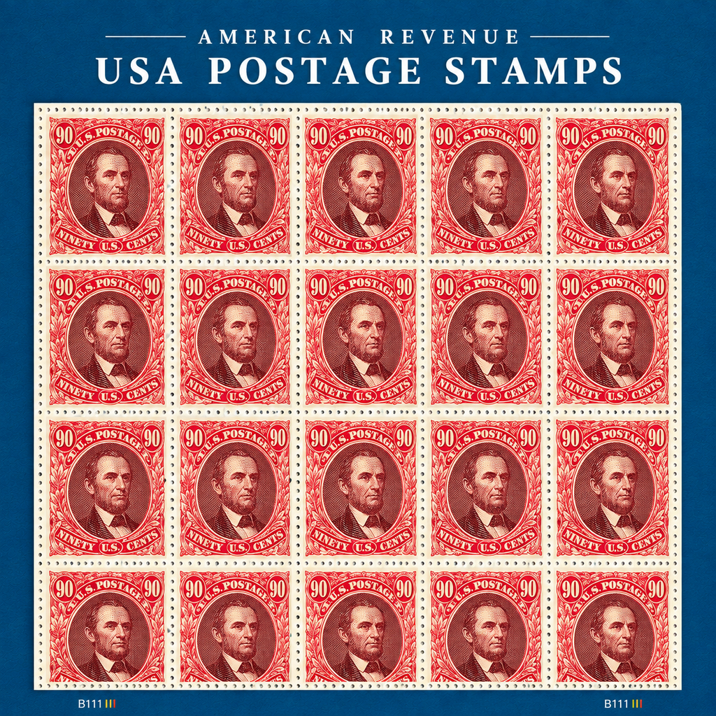 1869 U.S. 90-Cent Abraham Lincoln Pictorial Postage Stamp – Scott 122