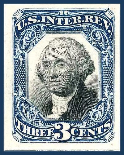 1871 U.S. Internal Revenue 3-Cent George Washington Revenue Stamp – Scott R105