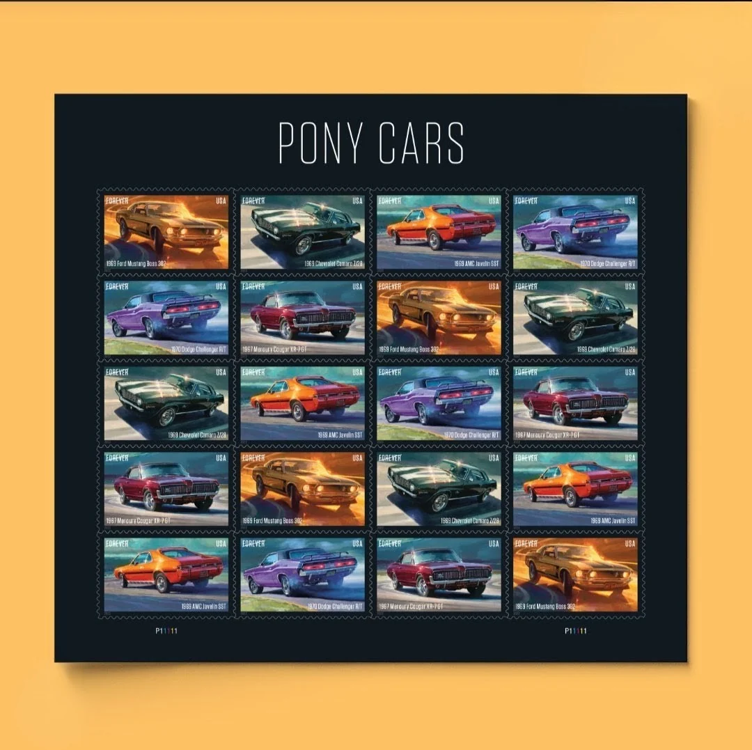 2022 Pony Cars Forever® USA Stamp Sheet of 20